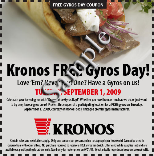 free coupons. FreeGyrosCoupon FREE GYROS DAY