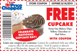 cupcake w250 h250 FREE Cupcake at Price Chopper