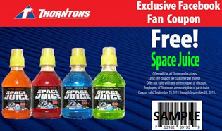 Space Juice Coupon at Thorntons