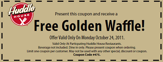 FREE Golden Waffle at Huddle House 1024