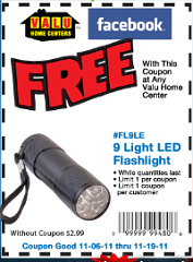 FREE LED Flashlight at Valu Home Centers