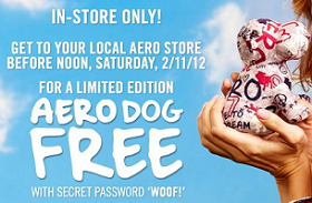 FREE Aerodog Stuffed Toy at Aeropostale Stores