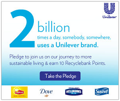 Unilever RB Offer 25 FREE RecycleBank Points From Unilever and Target