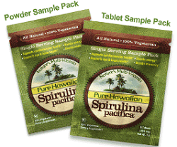 Spirulina Supplement FREE Hawaiian Spirulina Superfood Sample Packs