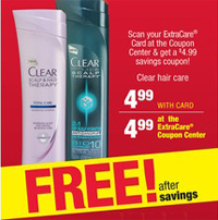 CVS Clear shampoo FREE Clear Scalp & Hair Shampoo or Conditioner at CVS (3/31 4/6)