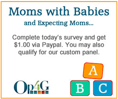 Moms Survey $1.00 via Paypal For Moms & Pregnant Moms Survey