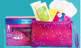 Always Sample Pack FREE Always Radiant Kit Pack and Makeup Bag