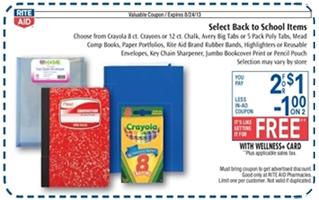 Rite Aid InAd Coupon FREE School Supplies at Rite Aid on 8/18 8/24