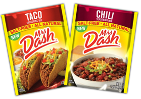 Mrs Dash Taco or Chili Seasoning Mix FREE Mrs. Dash Taco or Chili Seasoning Mix Sample Packs 
